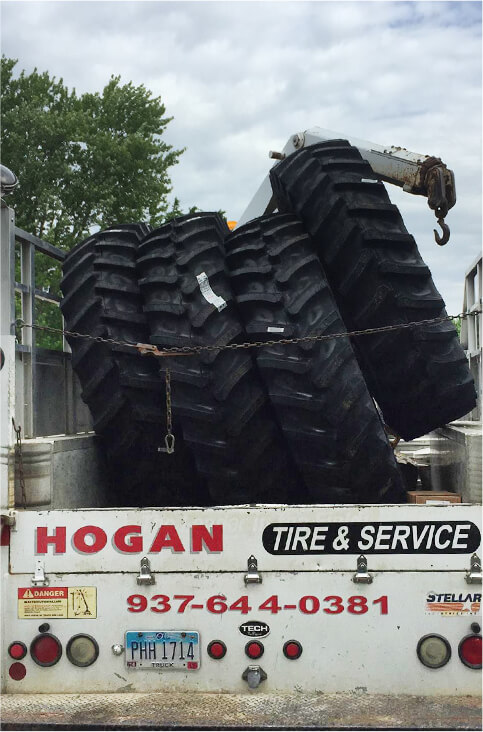 Agricultural tires loaded on truck in Marysville, OH